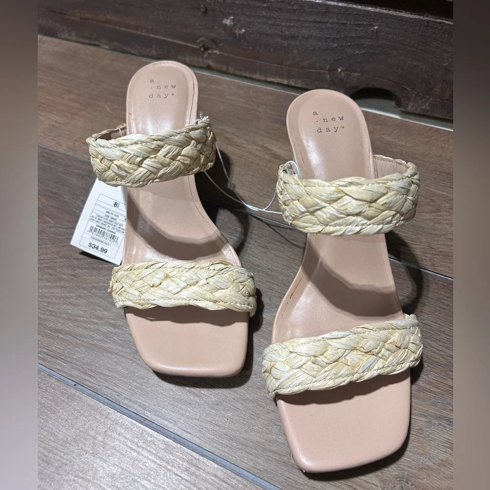 NWT! A New Day Straw Detail Women’s Sandals Size 8.5. - Picture 1 of 7
